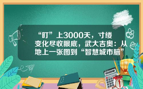 “盯”上3000天，寸缕变化尽收眼底，武大吉奥：从地上一张图到“智慧城市脑”-郑州吉奥地理信息有限公司