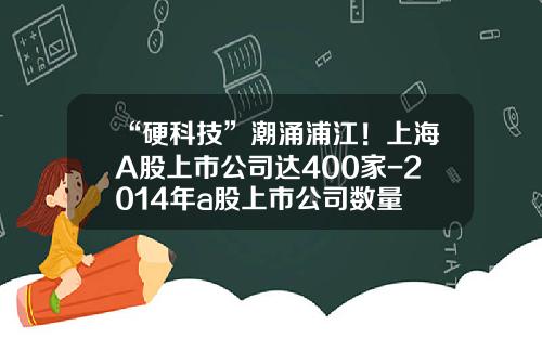 “硬科技”潮涌浦江！上海A股上市公司达400家-2014年a股上市公司数量