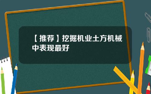 【推荐】挖掘机业土方机械中表现最好