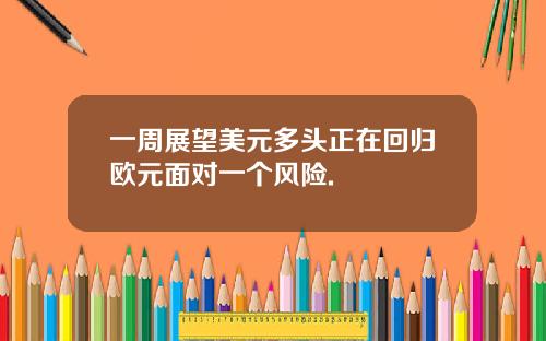 一周展望美元多头正在回归欧元面对一个风险.