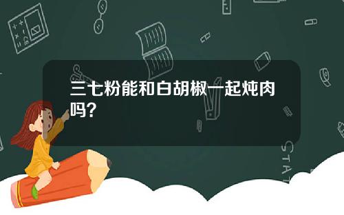 三七粉能和白胡椒一起炖肉吗？