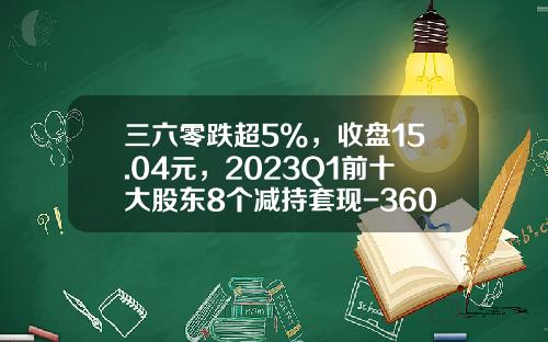 三六零跌超5%,收盘15.04元,2023Q1前十大股东8个减持套现-360股票代码是多少