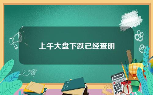 上午大盘下跌已经查明