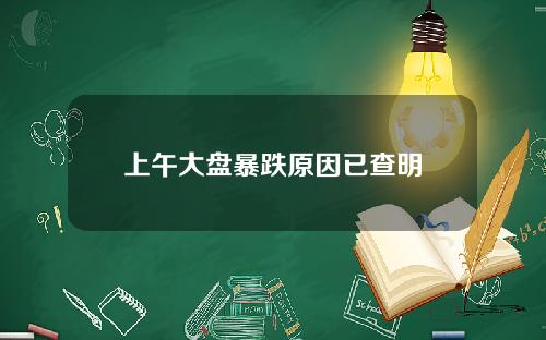上午大盘暴跌原因已查明