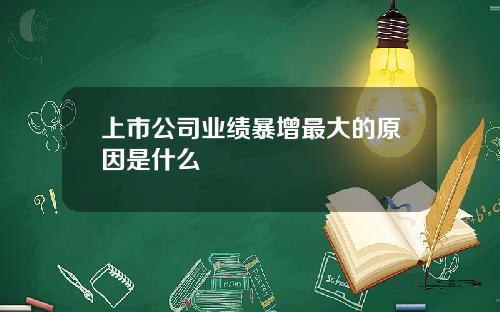 上市公司业绩暴增最大的原因是什么