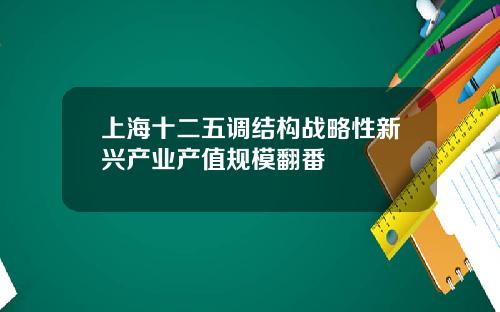 上海十二五调结构战略性新兴产业产值规模翻番