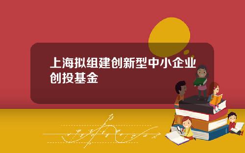 上海拟组建创新型中小企业创投基金