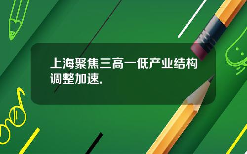 上海聚焦三高一低产业结构调整加速.