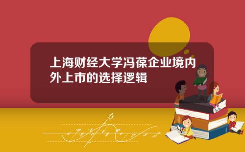 上海财经大学冯葆企业境内外上市的选择逻辑