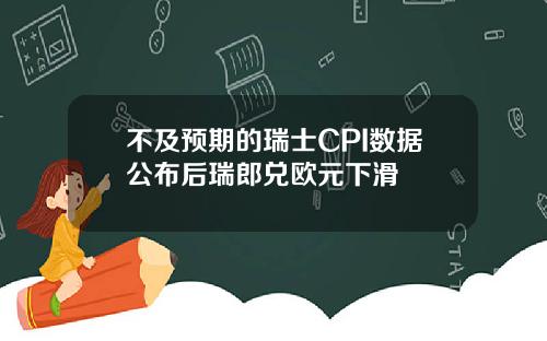 不及预期的瑞士CPI数据公布后瑞郎兑欧元下滑