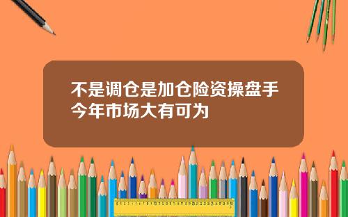 不是调仓是加仓险资操盘手今年市场大有可为