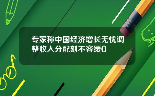 专家称中国经济增长无忧调整收入分配刻不容缓0
