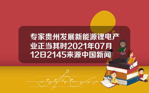 专家贵州发展新能源锂电产业正当其时2021年07月12日2145来源中国新闻网11
