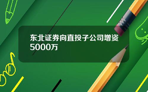 东北证券向直投子公司增资5000万