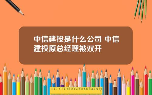 中信建投是什么公司 中信建投原总经理被双开