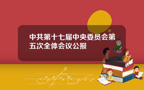 中共第十七届中央委员会第五次全体会议公报