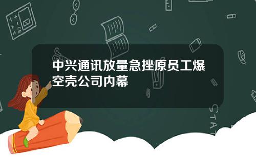 中兴通讯放量急挫原员工爆空壳公司内幕