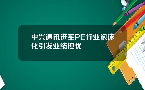 中兴通讯进军PE行业泡沫化引发业绩担忧