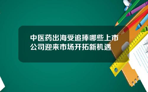 中医药出海受追捧哪些上市公司迎来市场开拓新机遇