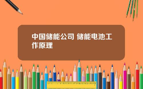 中国储能公司 储能电池工作原理