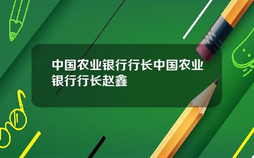 中国农业银行行长中国农业银行行长赵鑫