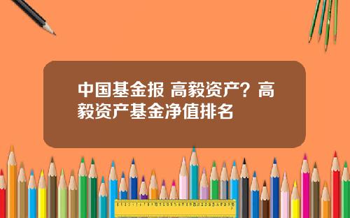 中国基金报 高毅资产?高毅资产基金净值排名