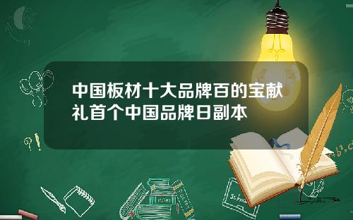 中国板材十大品牌百的宝献礼首个中国品牌日副本
