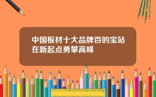 中国板材十大品牌百的宝站在新起点勇攀高峰
