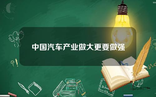 中国汽车产业做大更要做强