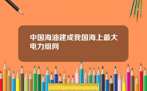 中国海油建成我国海上最大电力组网