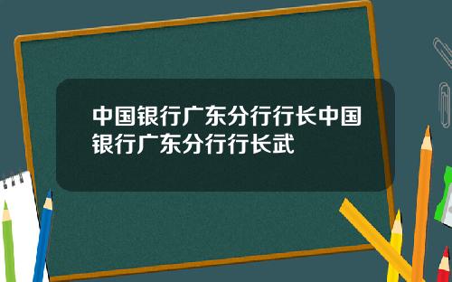 中国银行广东分行行长中国银行广东分行行长武