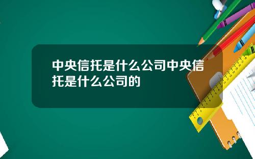 中央信托是什么公司中央信托是什么公司的