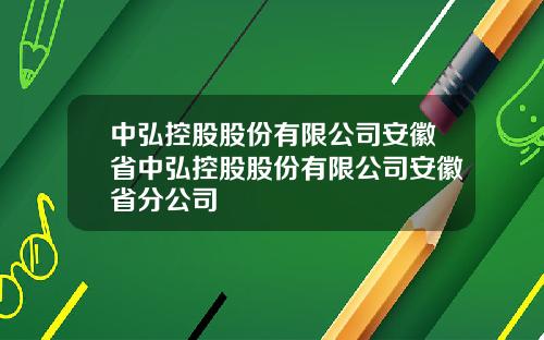 中弘控股股份有限公司安徽省中弘控股股份有限公司安徽省分公司