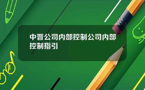 中晋公司内部控制公司内部控制指引