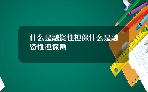 什么是融资性担保什么是融资性担保函