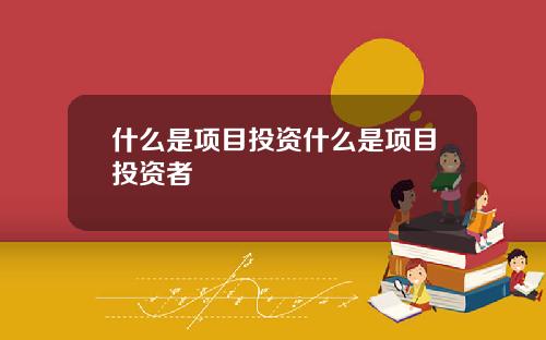 什么是项目投资什么是项目投资者