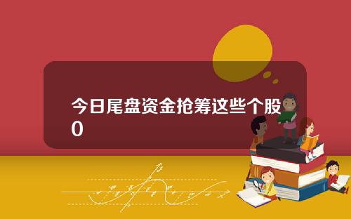 今日尾盘资金抢筹这些个股0