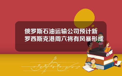 俄罗斯石油运输公司预计新罗西斯克港周六将有风暴形成