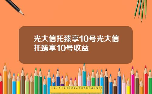 光大信托臻享10号光大信托臻享10号收益