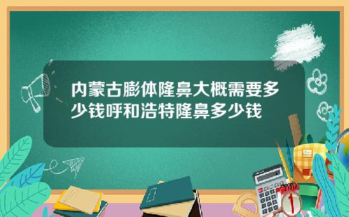内蒙古膨体隆鼻大概需要多少钱呼和浩特隆鼻多少钱