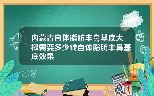 内蒙古自体脂肪丰鼻基底大概需要多少钱自体脂肪丰鼻基底效果