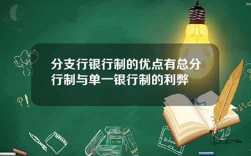 分支行银行制的优点有总分行制与单一银行制的利弊