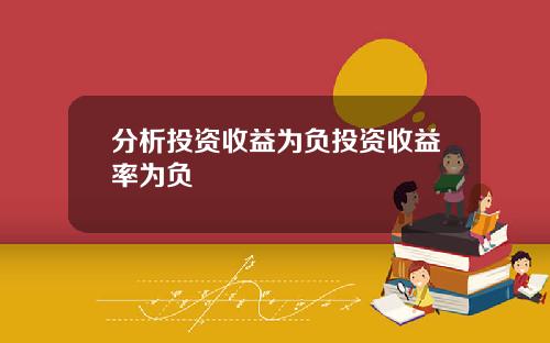 分析投资收益为负投资收益率为负