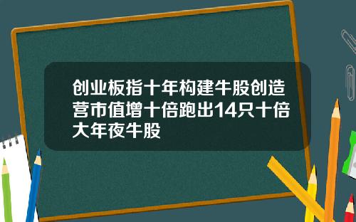 创业板指十年构建牛股创造营市值增十倍跑出14只十倍大年夜牛股