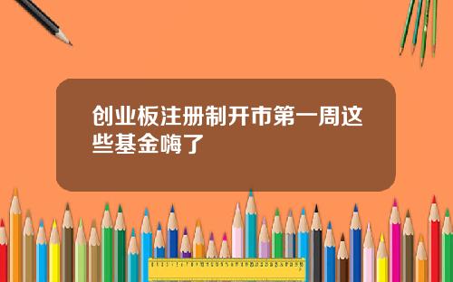创业板注册制开市第一周这些基金嗨了