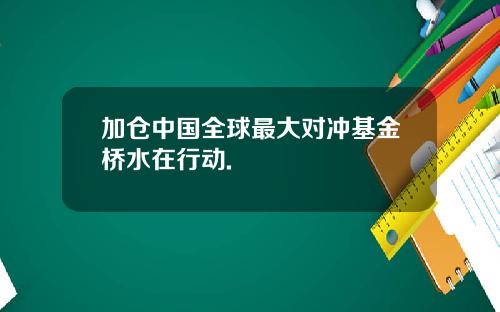 加仓中国全球最大对冲基金桥水在行动.