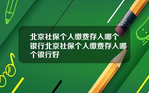 北京社保个人缴费存入哪个银行北京社保个人缴费存入哪个银行好