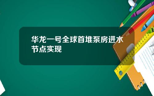 华龙一号全球首堆泵房进水节点实现