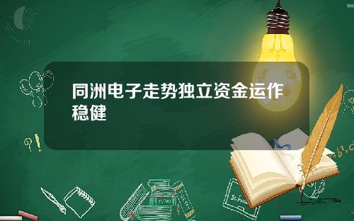 同洲电子走势独立资金运作稳健