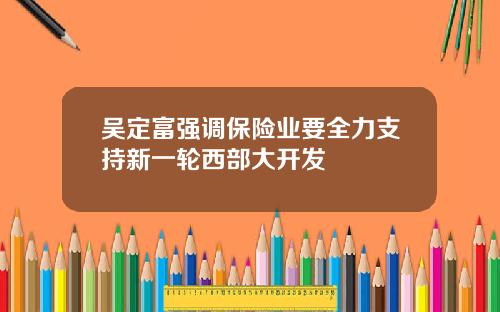 吴定富强调保险业要全力支持新一轮西部大开发